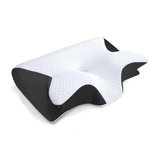 2-in-1 Ergonomic Memory Foam Cervical Neck Pillow for Pain Relief & Sleep Support